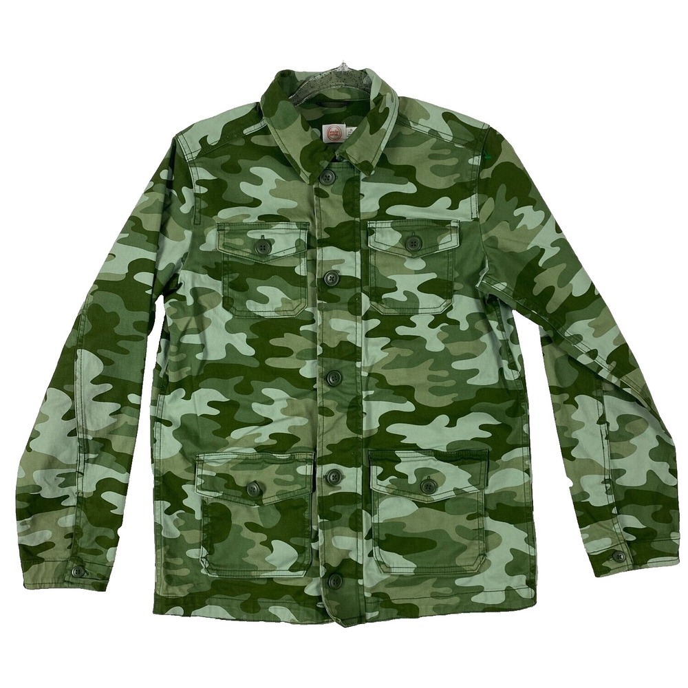 Boys Camo Long Sleeve Wonder Nation Jacket Zipper & Button Size X-Small 14-16